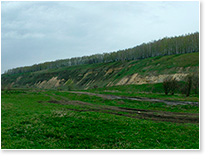 Вид на склон с земли со стороны дороги на Одинок (май 2007).
