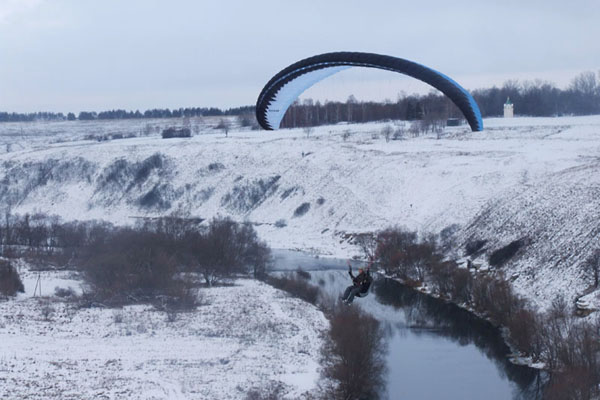 Учебные старты с основного склона.